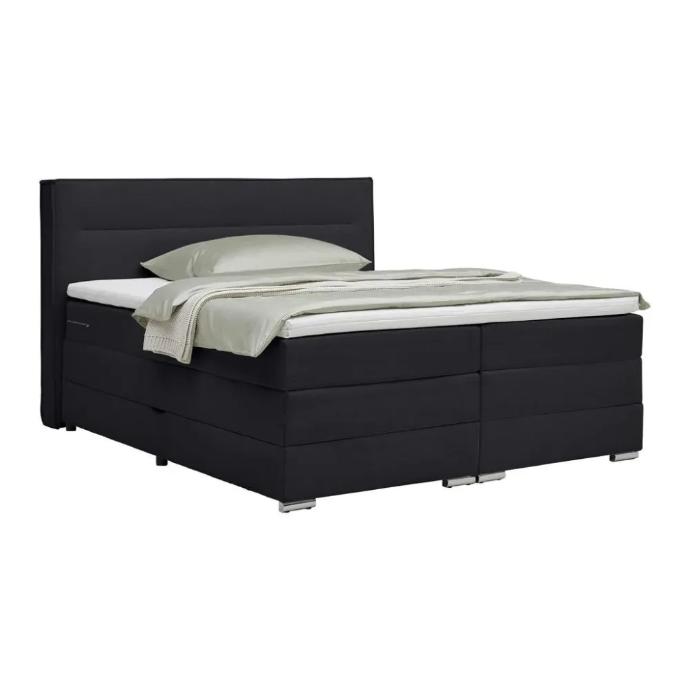 Boxspringbett Papilon Schwarz Ca. 160x200cm 160/200 cm Schwarz 