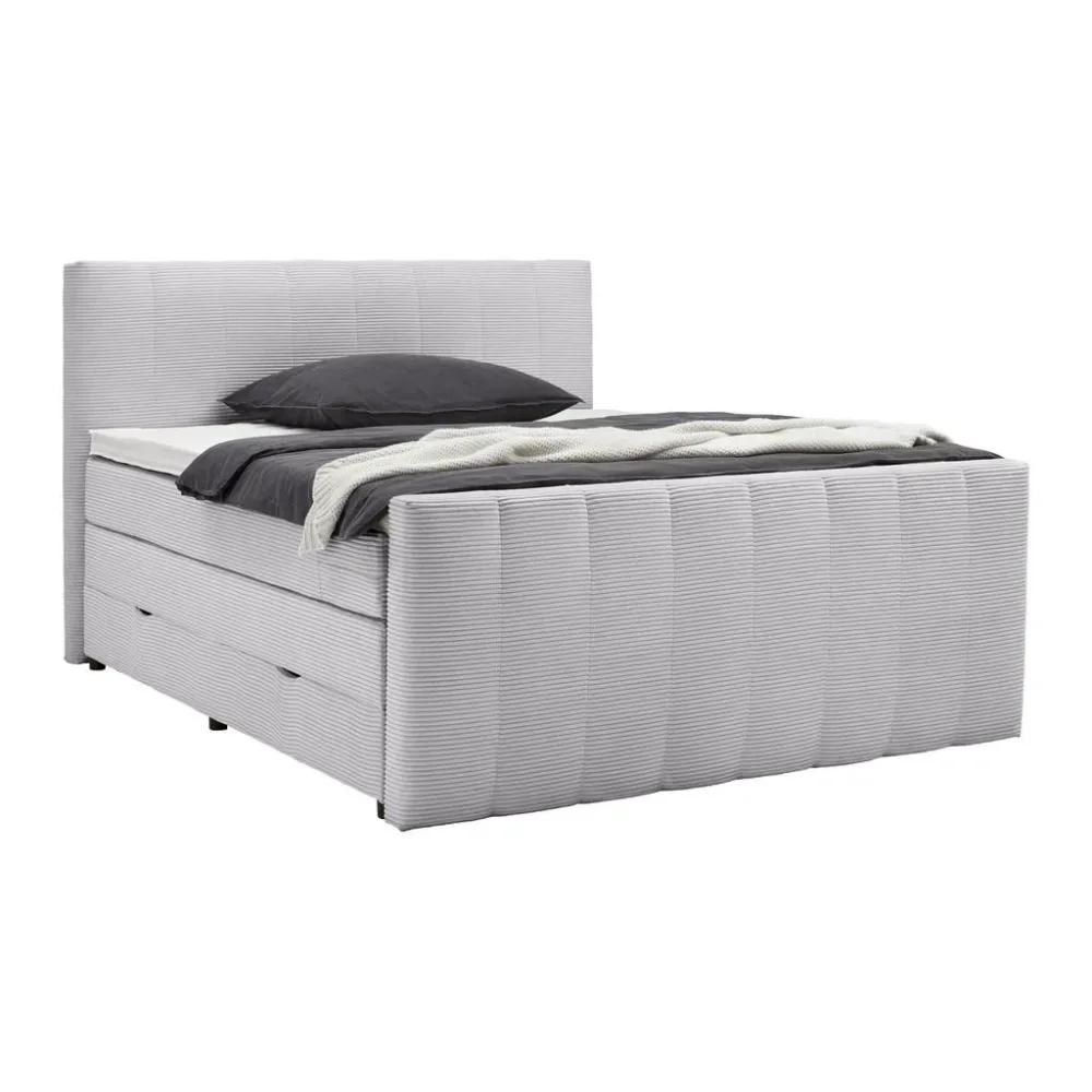Boxspringbett Malaga Hellgrau Ca. 160x200cm 160/200 cm Hellgrau 