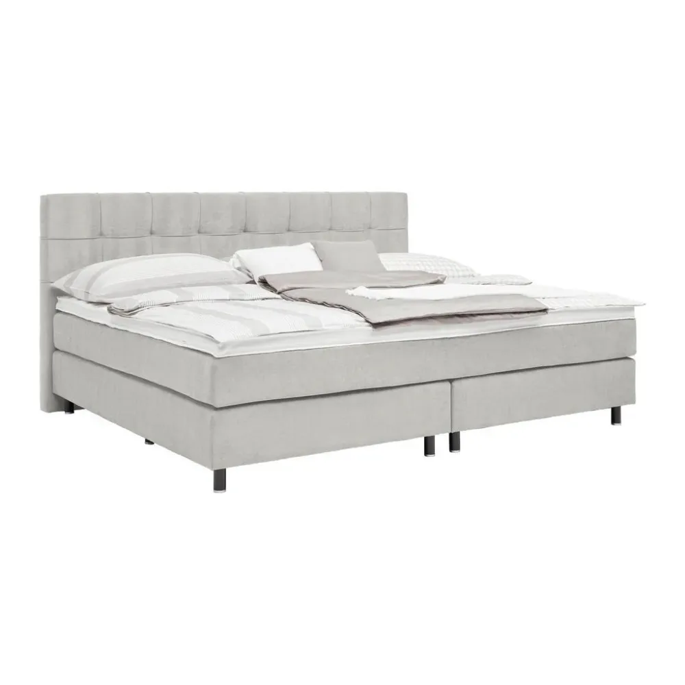 Boxspringbett Primo Hellgrau Ca. 240x200cm 240/200 cm Hellgrau 