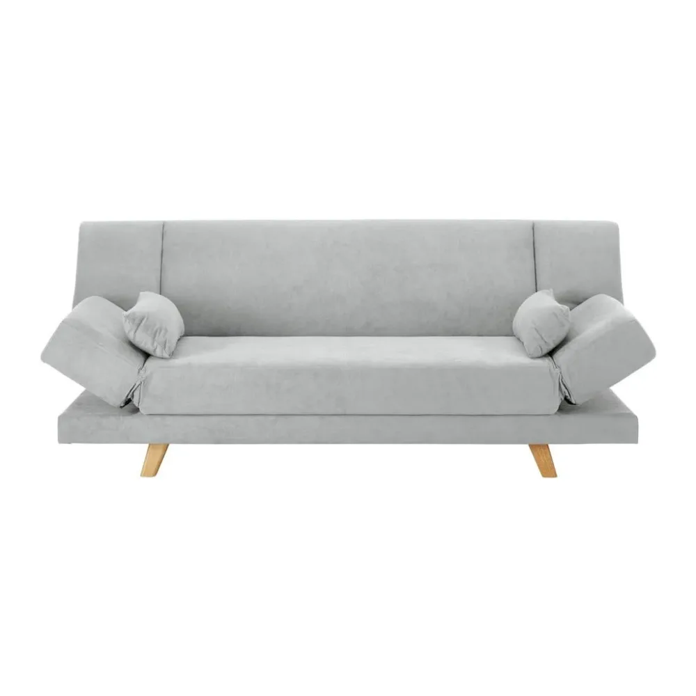 Schlafsofa Funky Hellgrau Webstoff Hellgrau Textil 