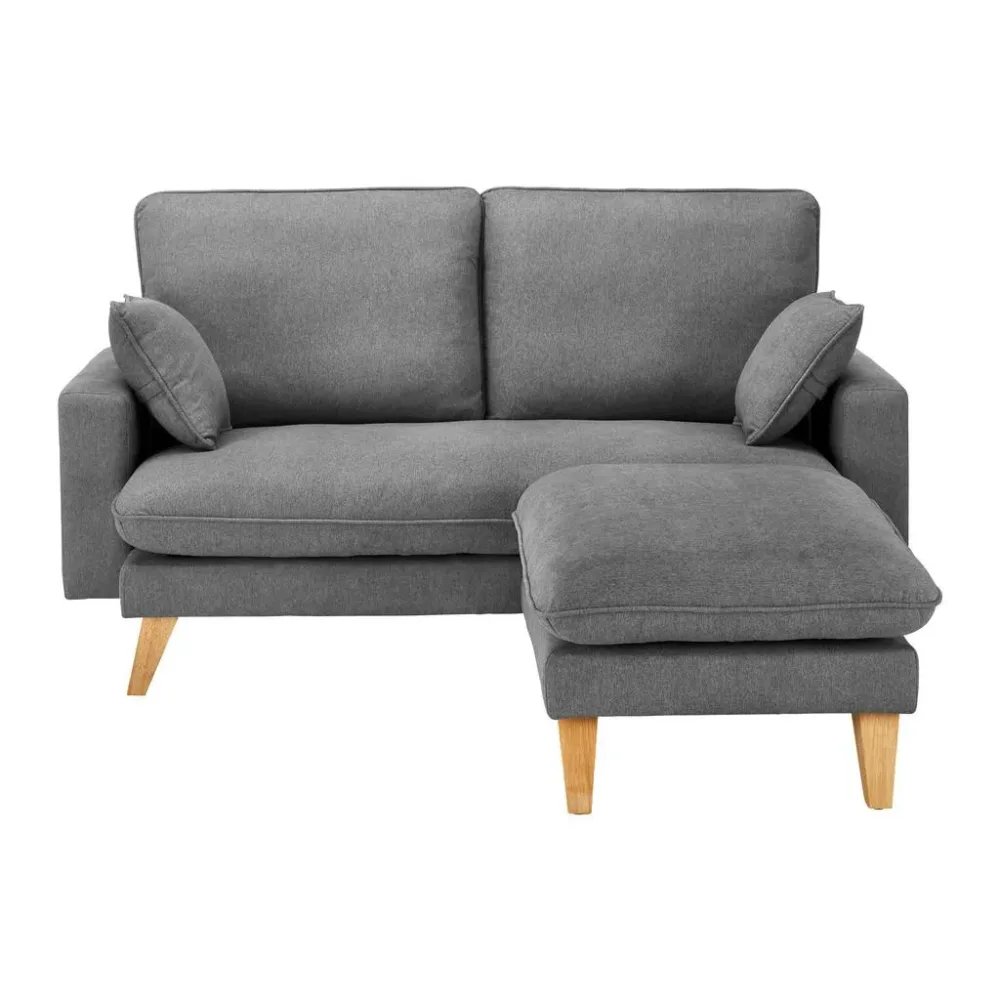 Ecksofa Illa In Grau Leinenoptik Leinenoptik Dunkelgrau 