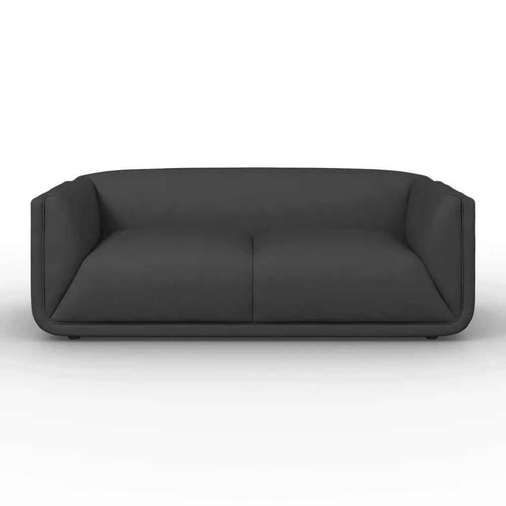 Sofa Hevi Samt Dunkelgrau Holz, Textil Dunkelgrau 