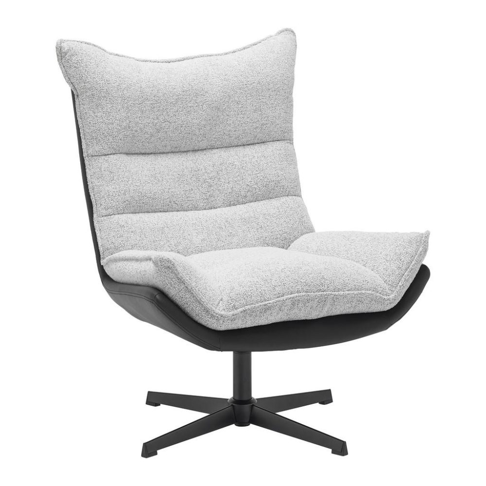 Sessel Audrey Creme/schwarz Bouclé Creme, Schwarz 