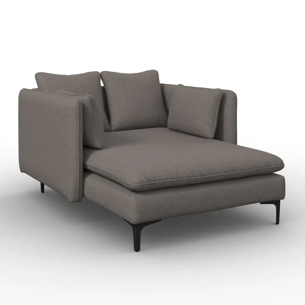 Relaxliege Sandy Chenille Grau Holz, Metall, Textil Grau 