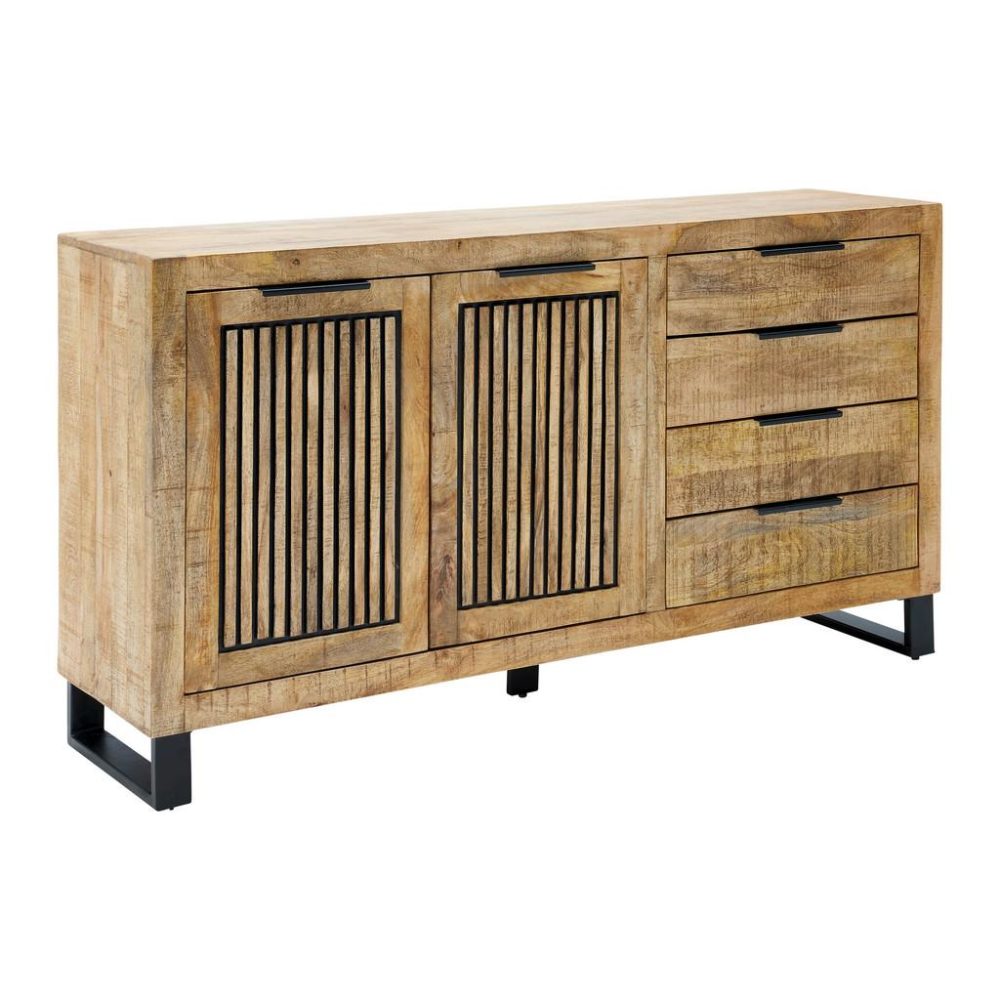 Sideboard Everest In Naturfarben/schwarz.  160/85/40 cm 3 Schublade(n) 