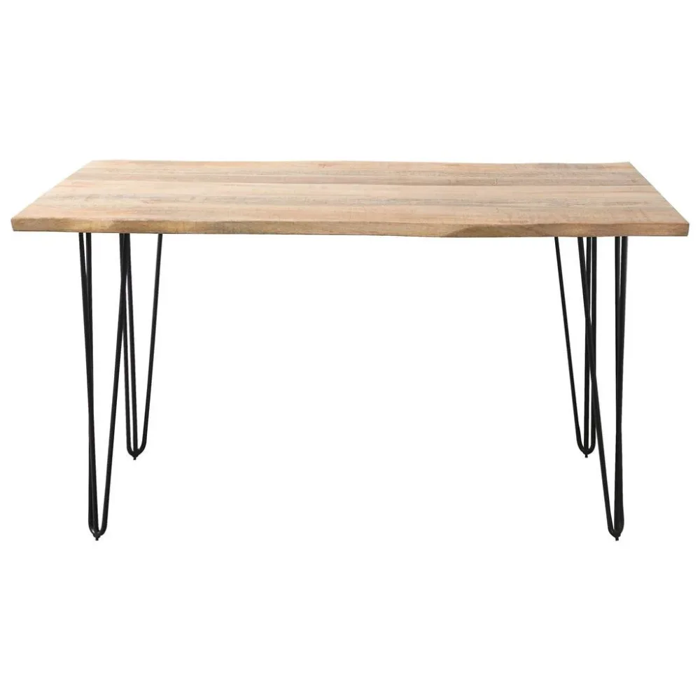 Esstisch Magnus Naturfarben/schwarz Holz, Metall 140/85/77 cm 