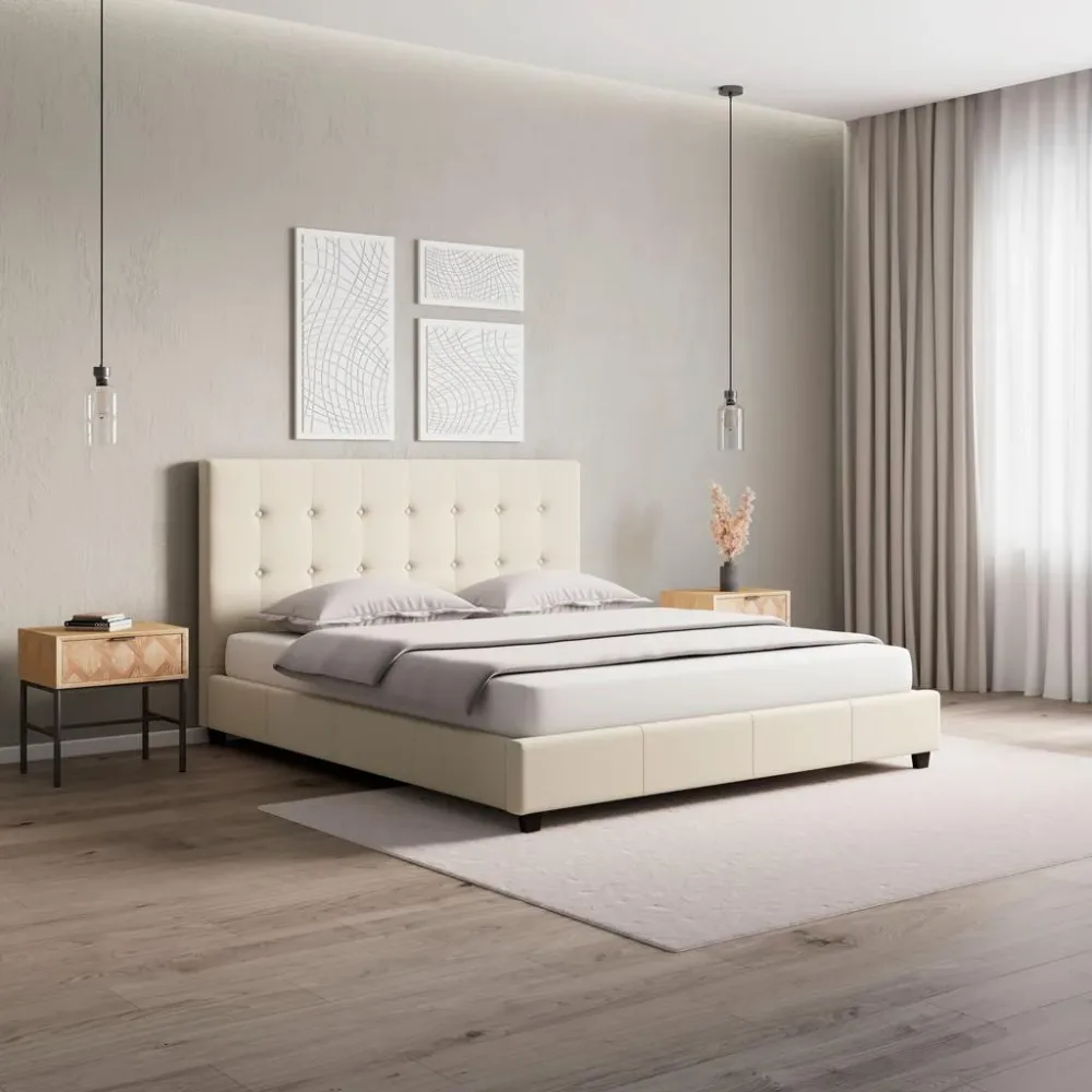 Polsterbett Frederico Beige, Ca. 180x200cm 180/200 cm Creme 