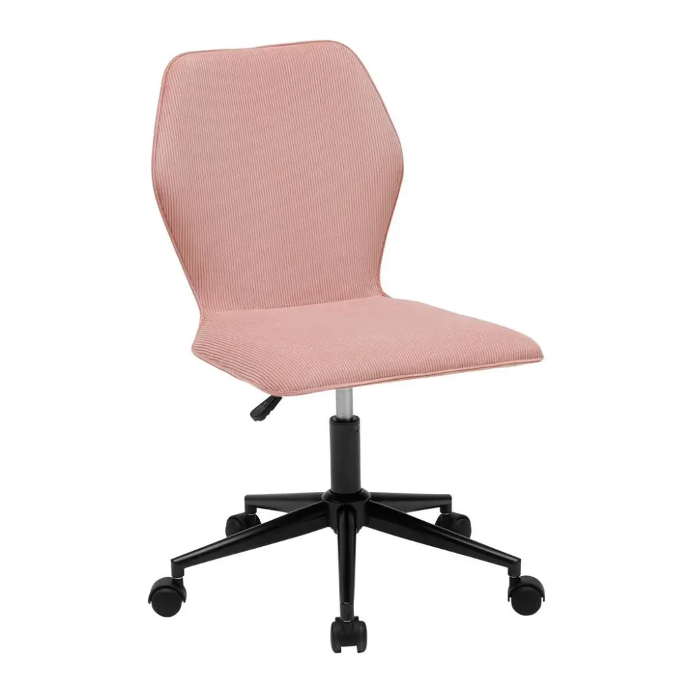 Drehstuhl Luigi Schwarz/pink Cord Pink 