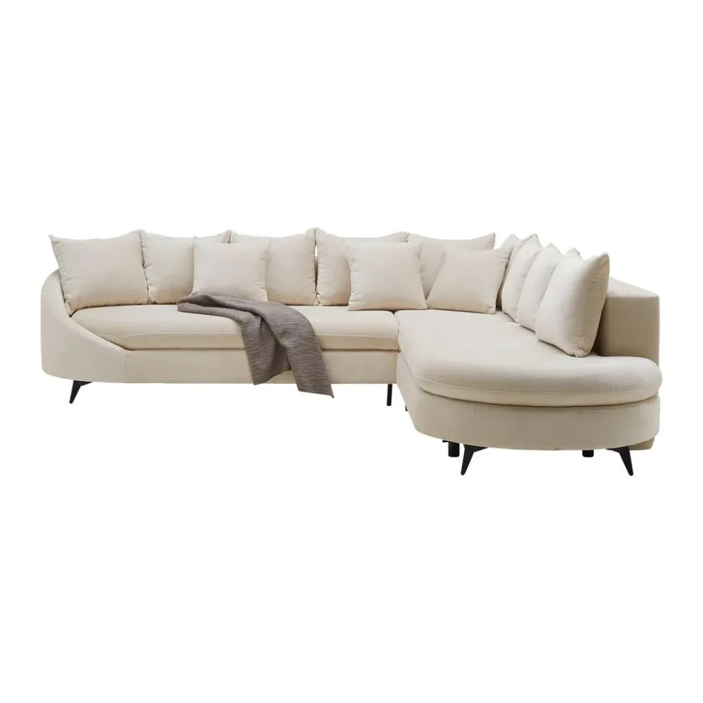 Ecksofa Axel In Beige Chenille Creme 