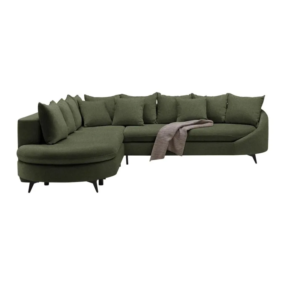 Ecksofa Axel Olivgrün Chenille Olivgrün 