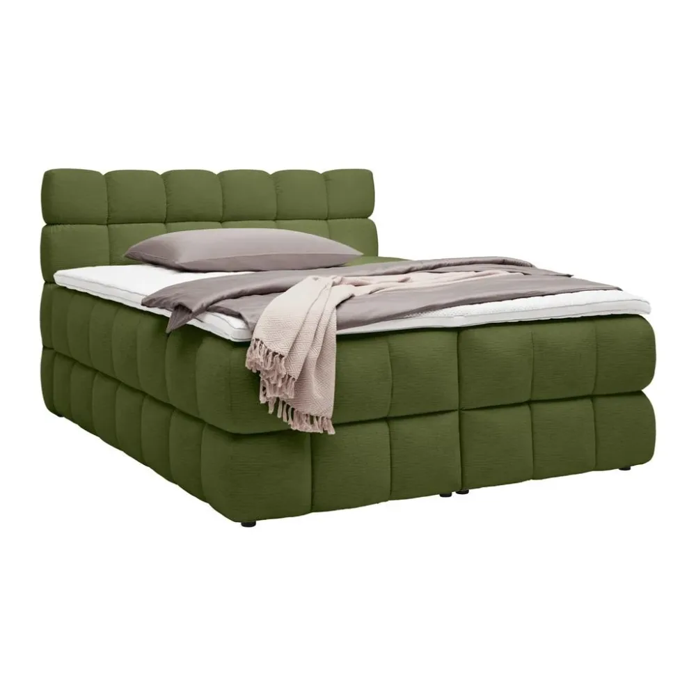 Boxspringbett Bubble Box -Exklusiv- 180/200 cm Olivgrün 