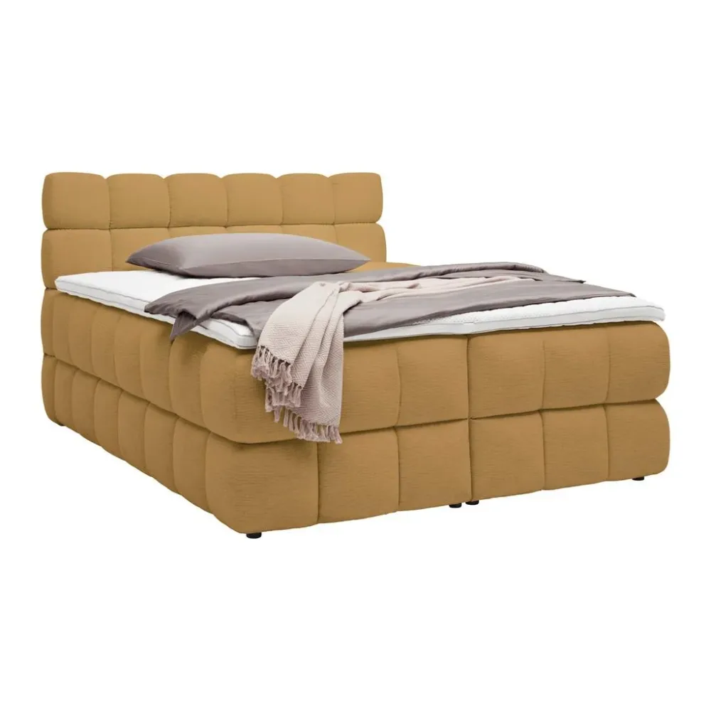Boxspringbett Bubble Box Senfgelb Ca. 160x200cm 160/200 cm Senfgelb 