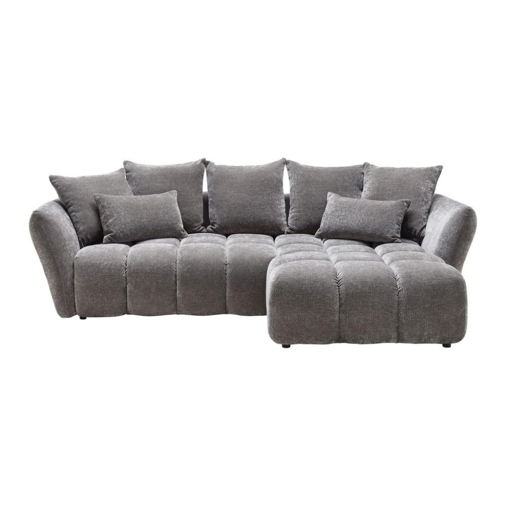 Ecksofa Cammellio Grau Chenille Grau 