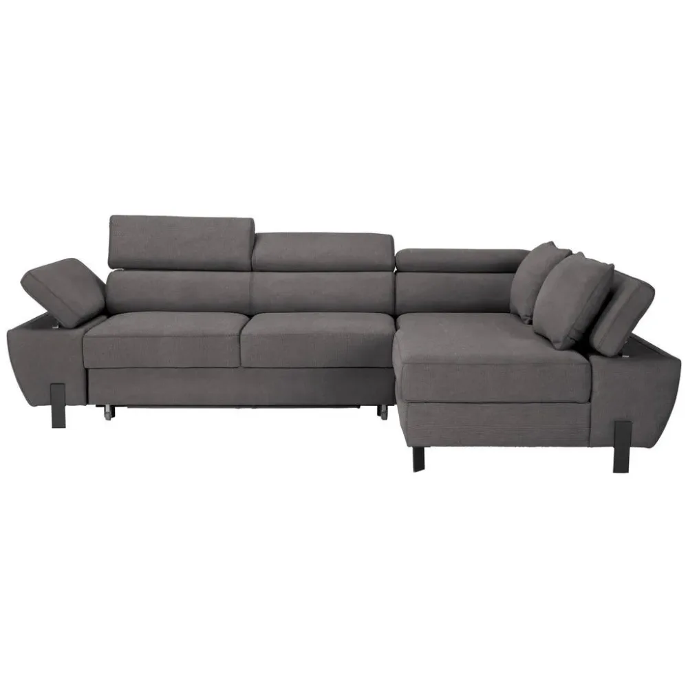 Ecksofa Molina Mini Dunkelgrau Webstoff Dunkelgrau 