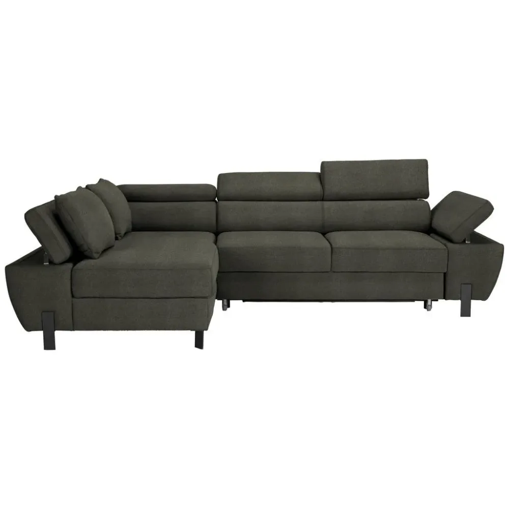 Ecksofa In Grün Webstoff Dunkelgrün 