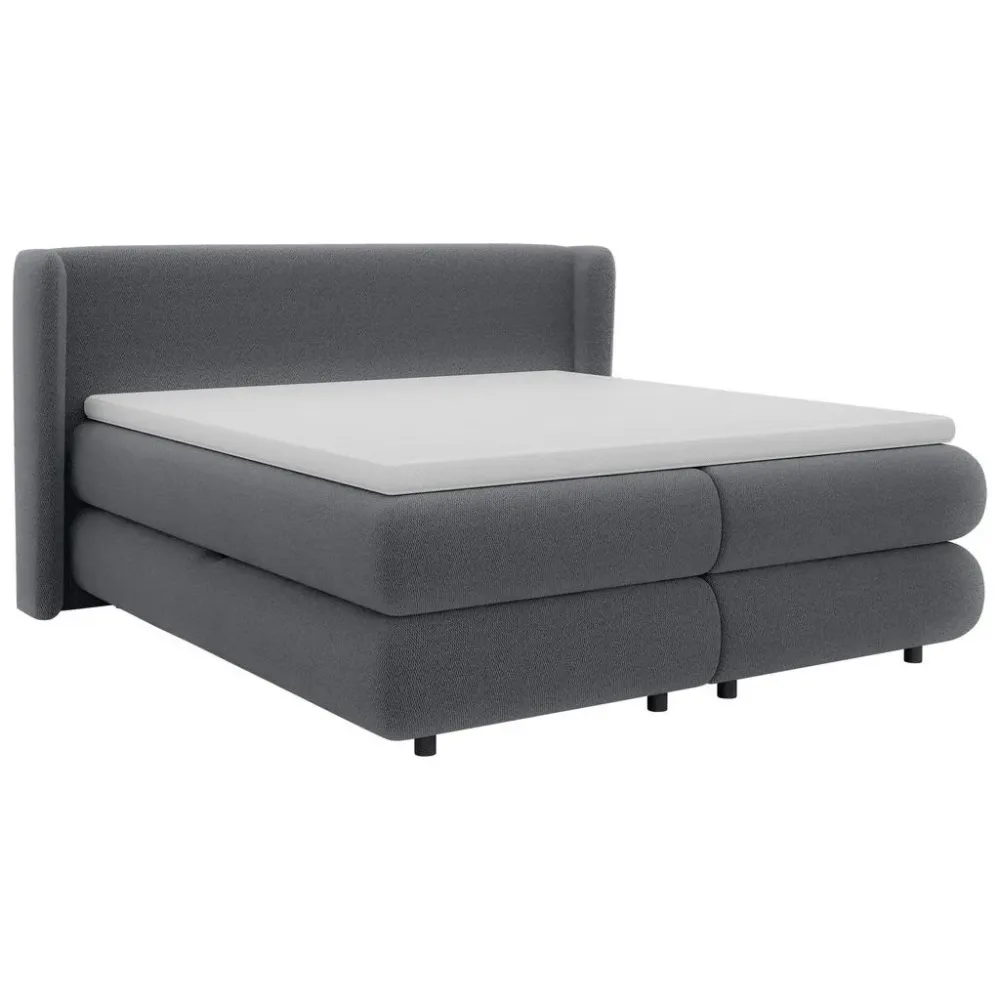 Boxspringbett Elodie Graphit Ca. 160x200cm Inkl. Topper 160/200 cm Graphitfarben 