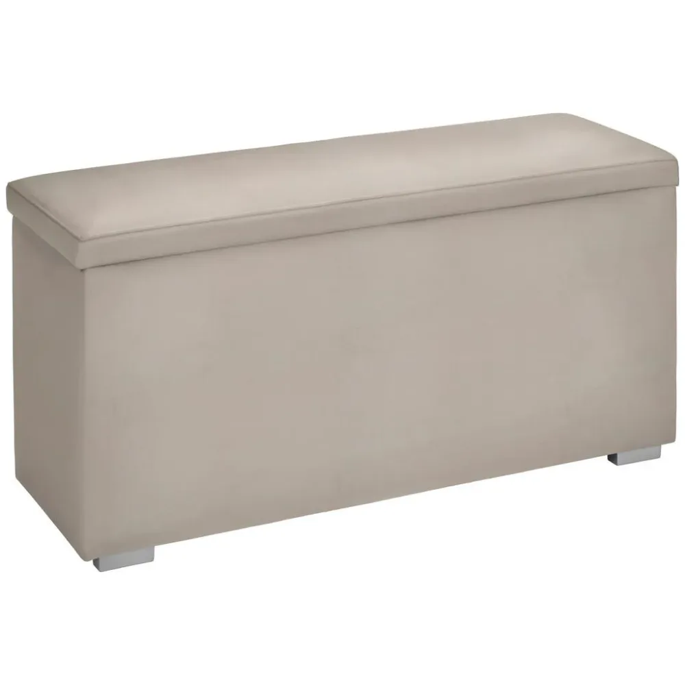Truhenbank In Beige  Webstoff 