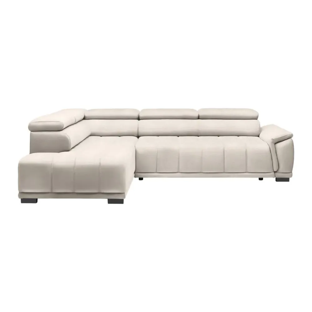 Ecksofa Gremoi Links Perlmutt Chenille, Webstoff Perlmutt 