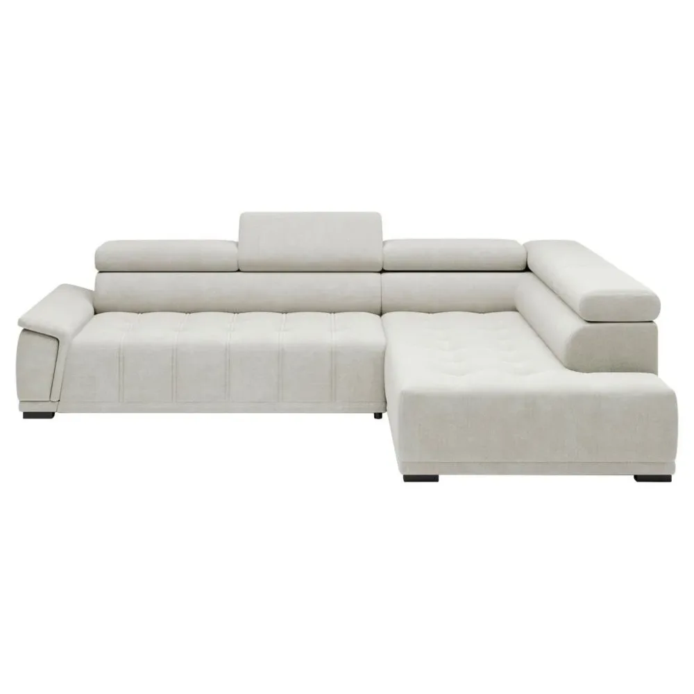 Ecksofa Gremoi Rechts Sandfarben Chenille, Webstoff Sandfarben 