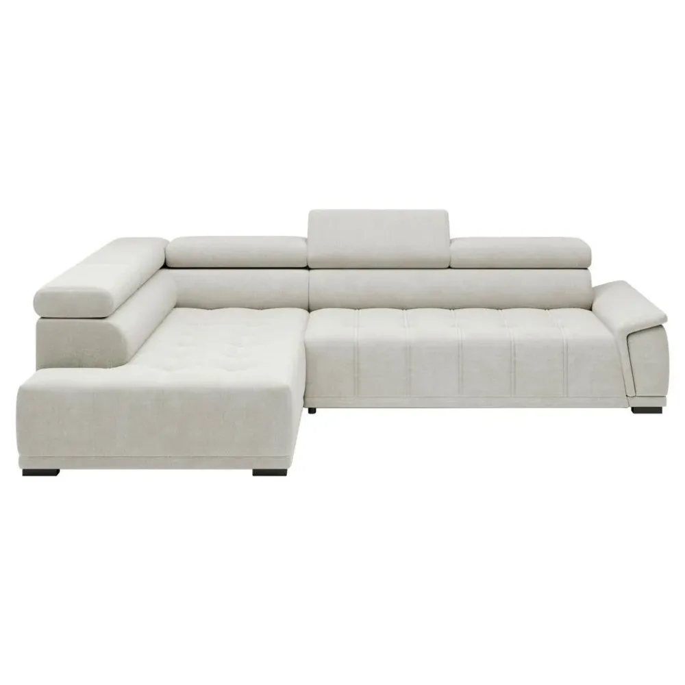 Ecksofa Gremio Links Sandfarben Chenille, Webstoff Sandfarben 