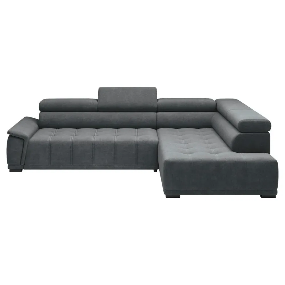 Ecksofa Gremio Rechts Anthrazit Chenille, Webstoff Anthrazit 