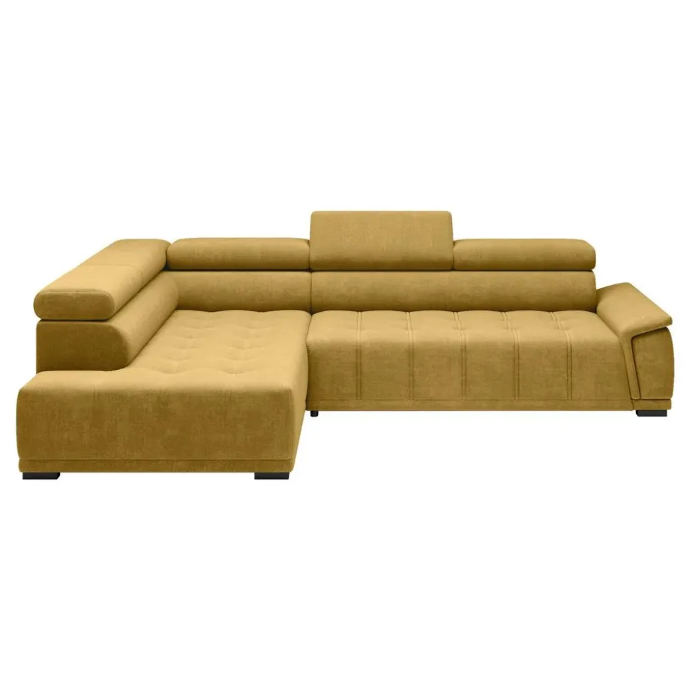 Ecksofa Gremio Links Senfgelb Chenille, Webstoff Senfgelb 