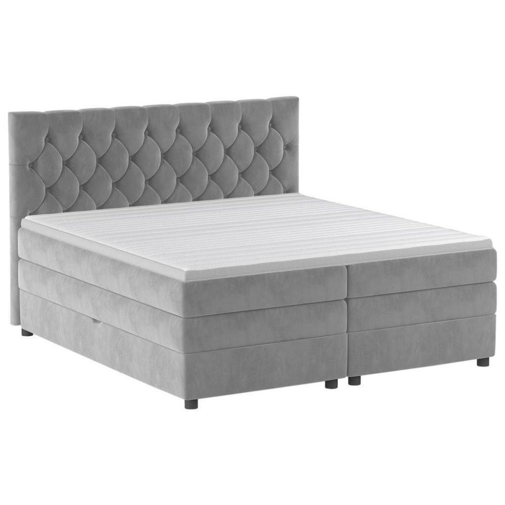 Boxspringbett Chess Silberfarben Ca. 180x200cm 180/200 cm Silberfarben 