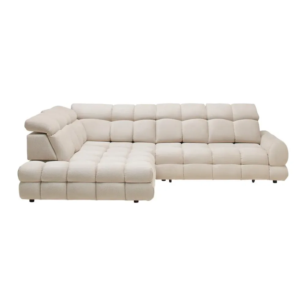 Ecksofa Tollo L Beige Webstoff Beige 
