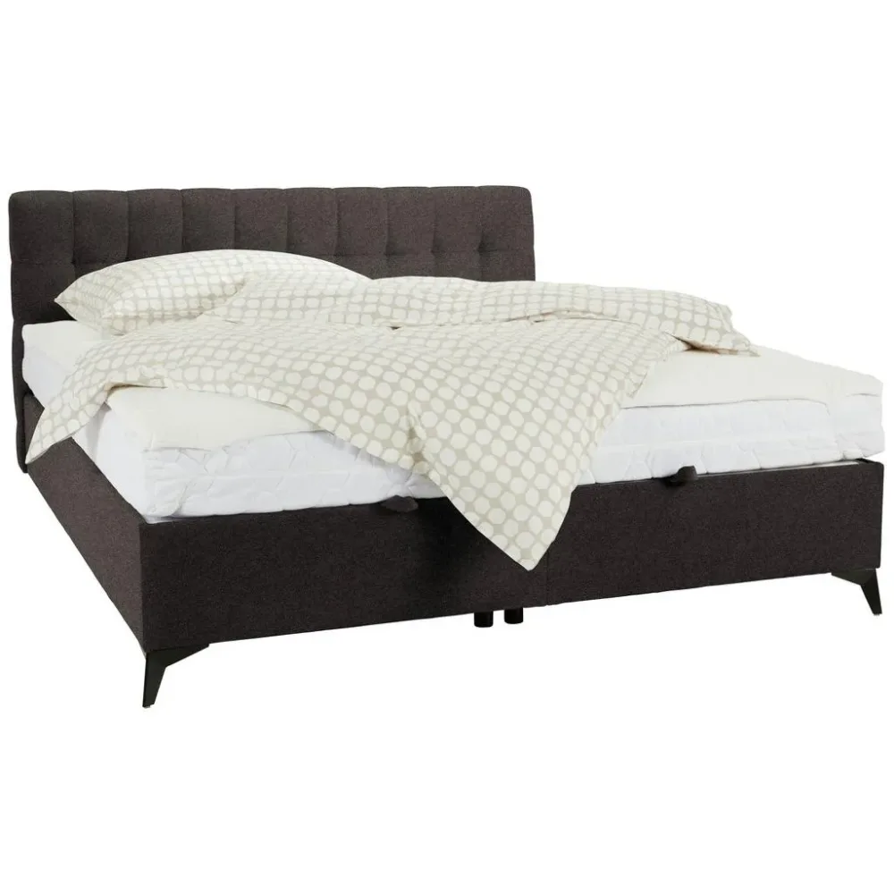 Boxbett In Dunkelbraun Ca. 180x200cm 180/200 cm Graubraun 