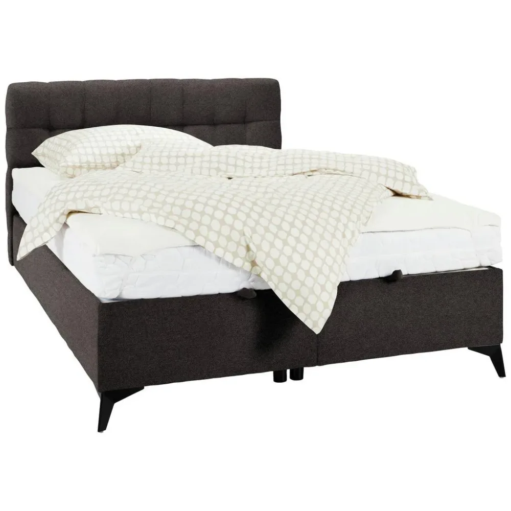 Boxbett In Dunkelgrau Ca. 140x200cm 140/200 cm Graubraun 