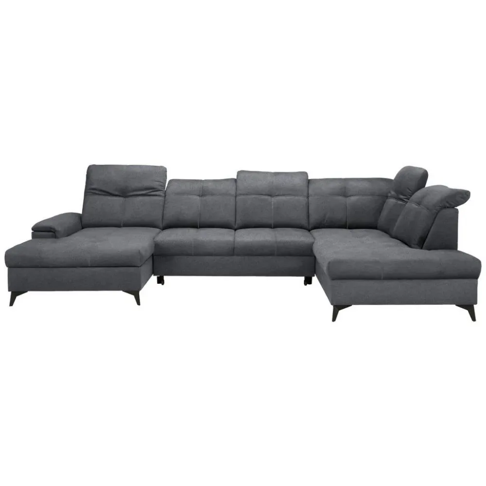 Wohnlandschaft Sierra Grau Dunkelgrau Textil 