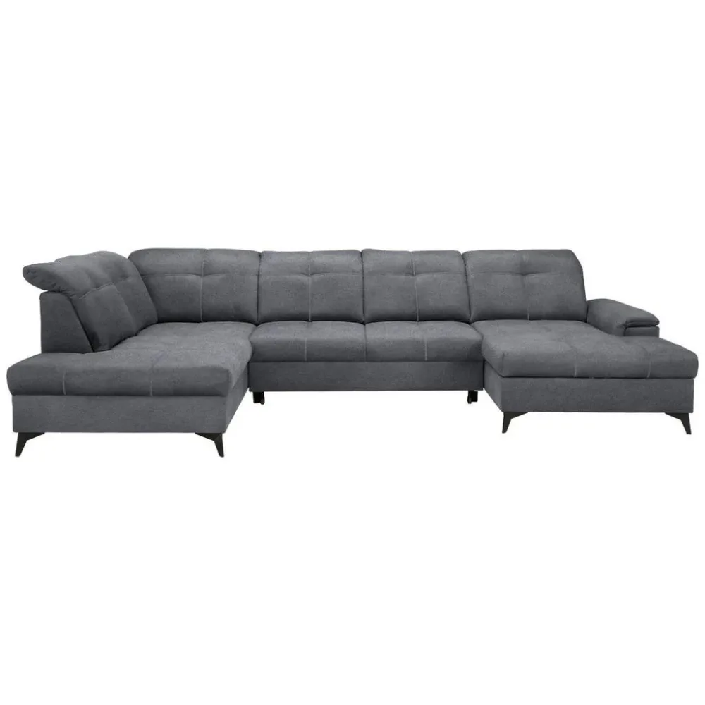 Wohnlandschaft Sierra Grau Dunkelgrau Textil 