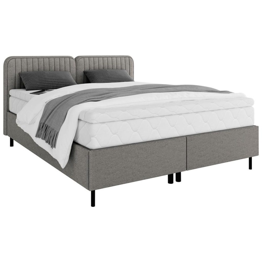 Boxbett Livetto Dunkelgrau Ca. 140x200cm 140/200 cm Dunkelgrau 