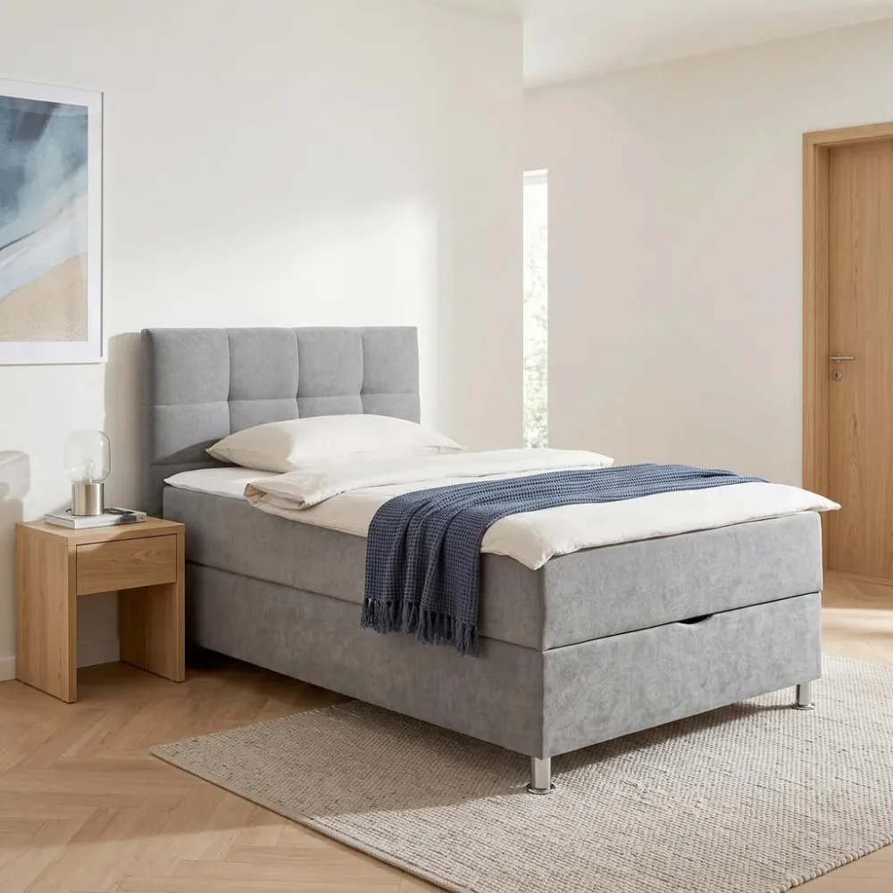 Boxbett Oviedo 120 In Grau Ca. 120x200cm 120/200 cm Grau 