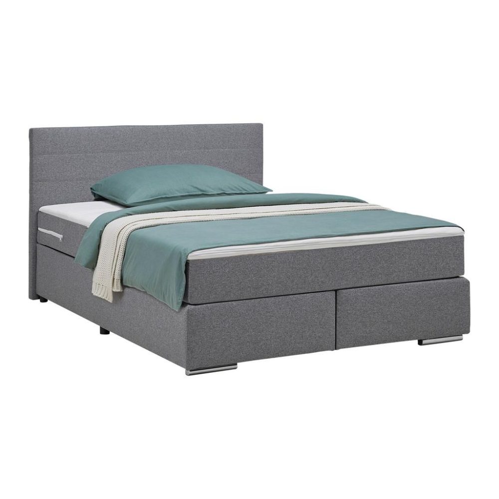 Boxspringbett Palermo In Grau Ca. 140x200cm 140/200 cm Grau 