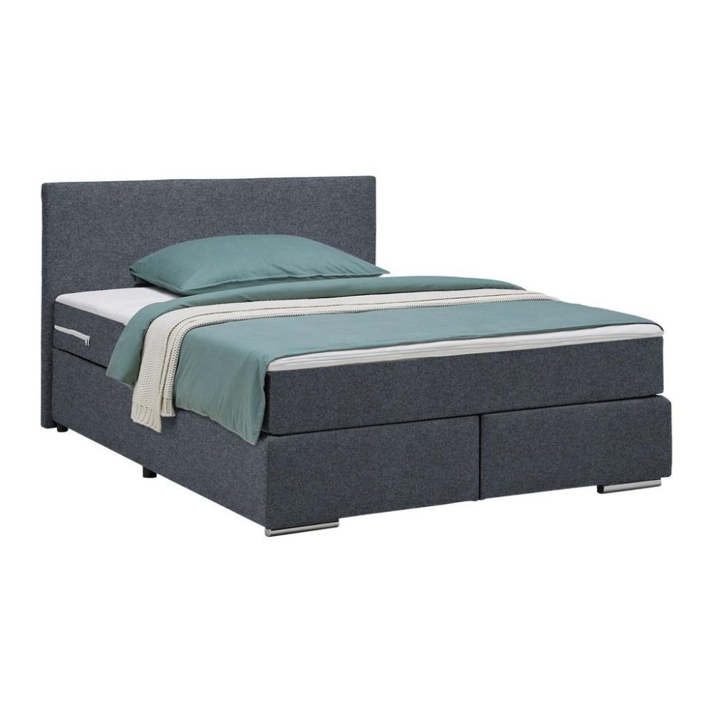 Boxspringbett Palermo In Anthrazit Ca. 140x200cm 140/200 cm Anthrazit 