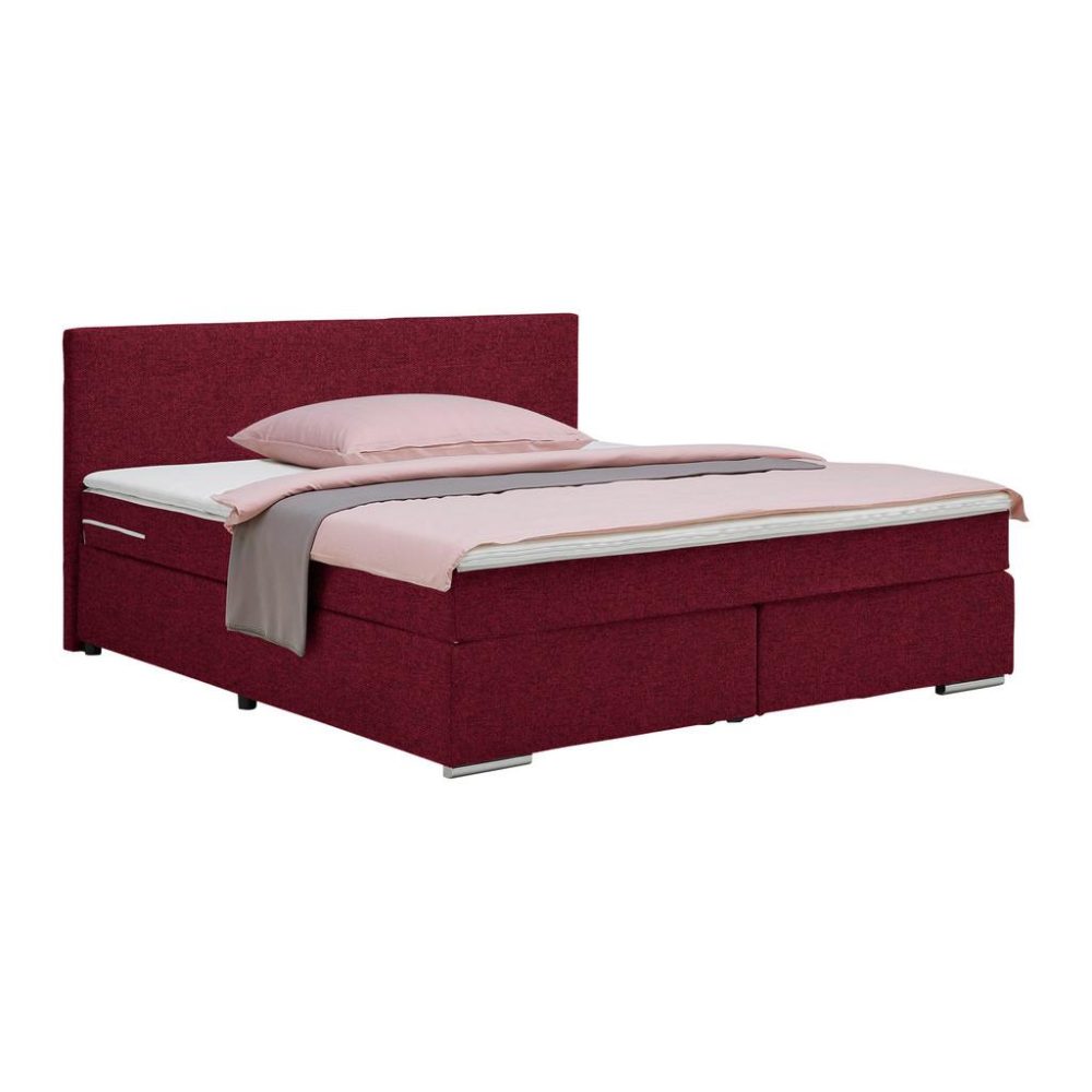 Boxspringbett Palermo In Weinrot Ca. 160x200cm 160/200 cm Weinrot 