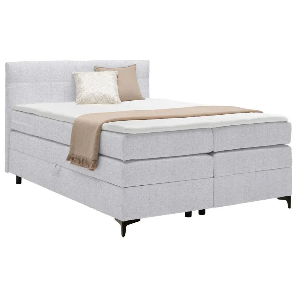 Boxspringbett Bari In Hellgrau Ca. 140x200cm 140/200 cm Hellgrau 