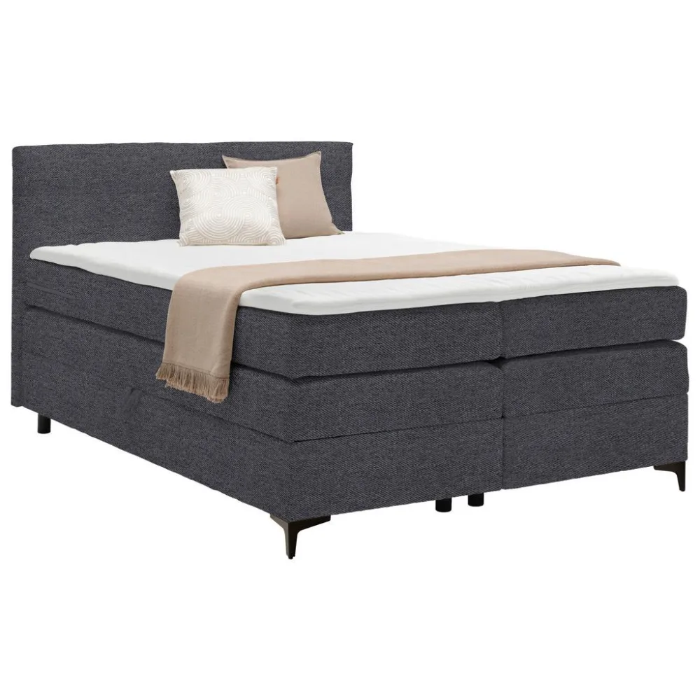 Boxspringbett Bari In Anthrazit Ca. 140x200cm 140/200 cm Anthrazit 