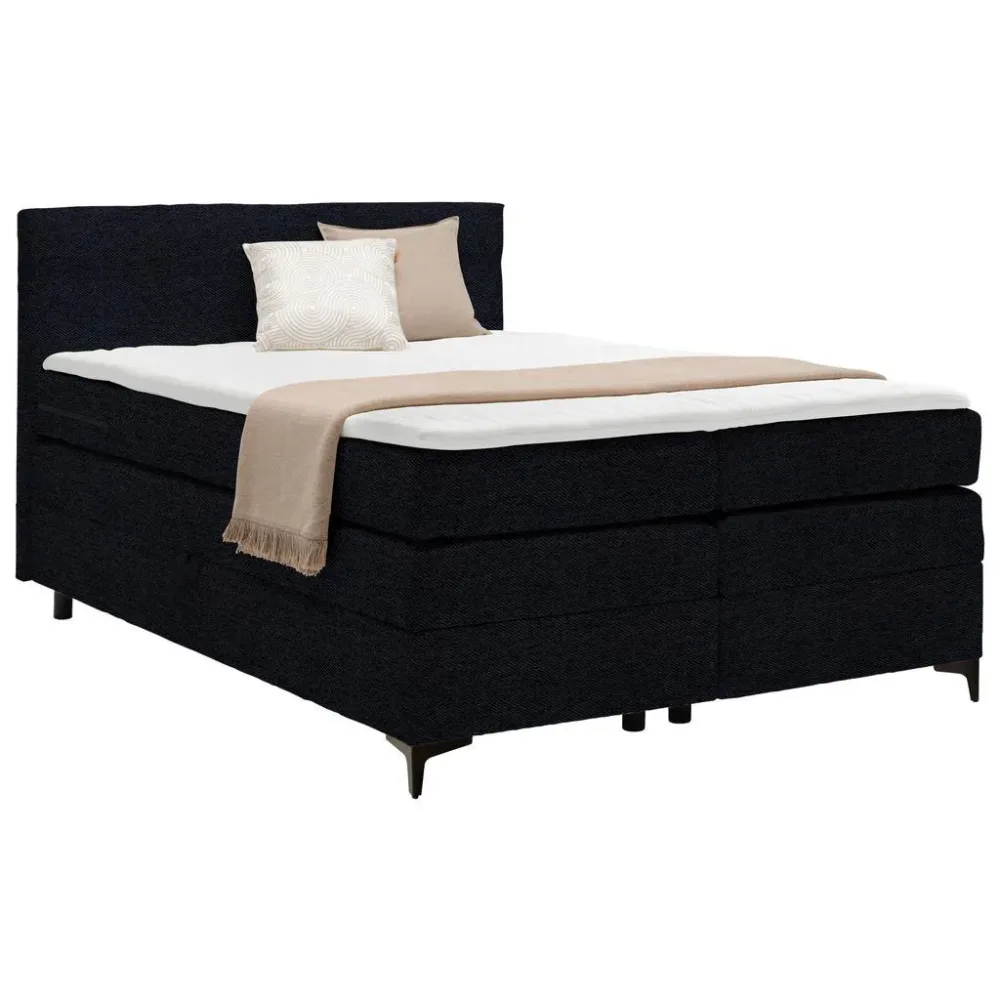 Boxspringbett Bari In Schwarz Ca. 140x200cm 140/200 cm Schwarz 