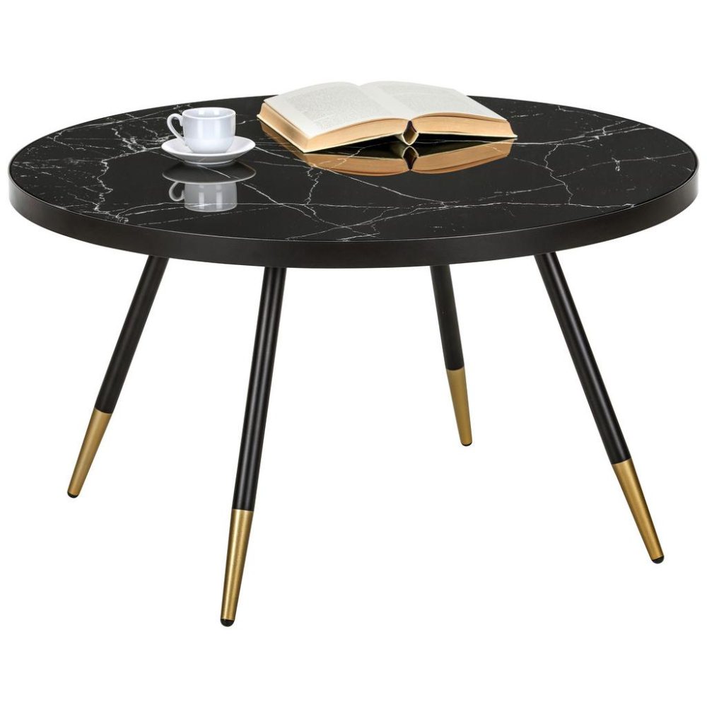 Couchtisch In Schwarz Metall, Glas 80/80/45 cm 