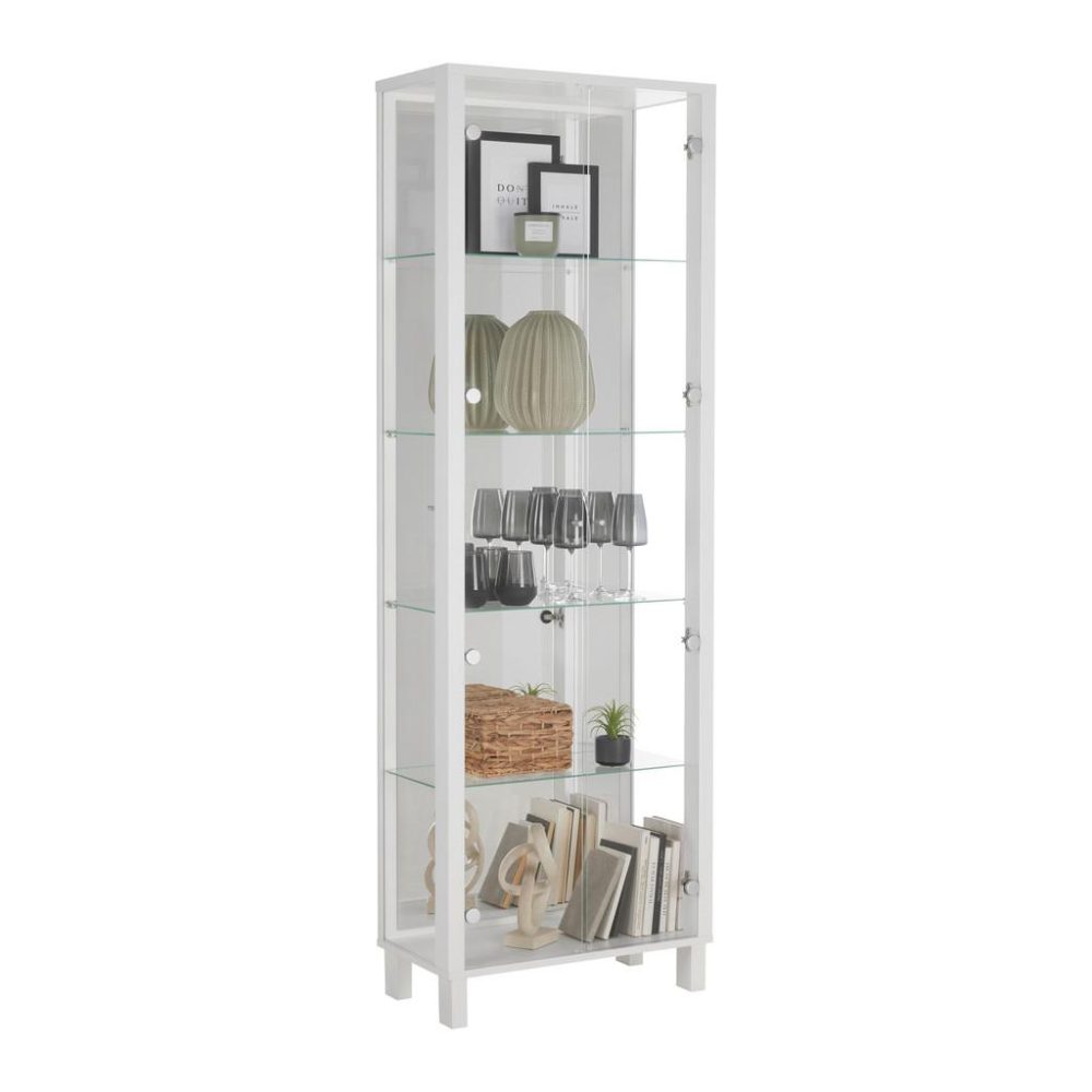 Vitrine Albi Weiss 62/189/33 cm , 