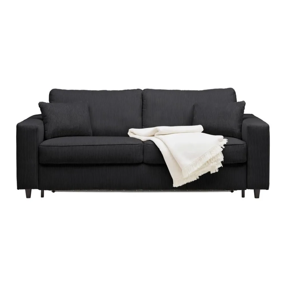 Schlafsofa Agneta Schwarz Schwarz Textil 