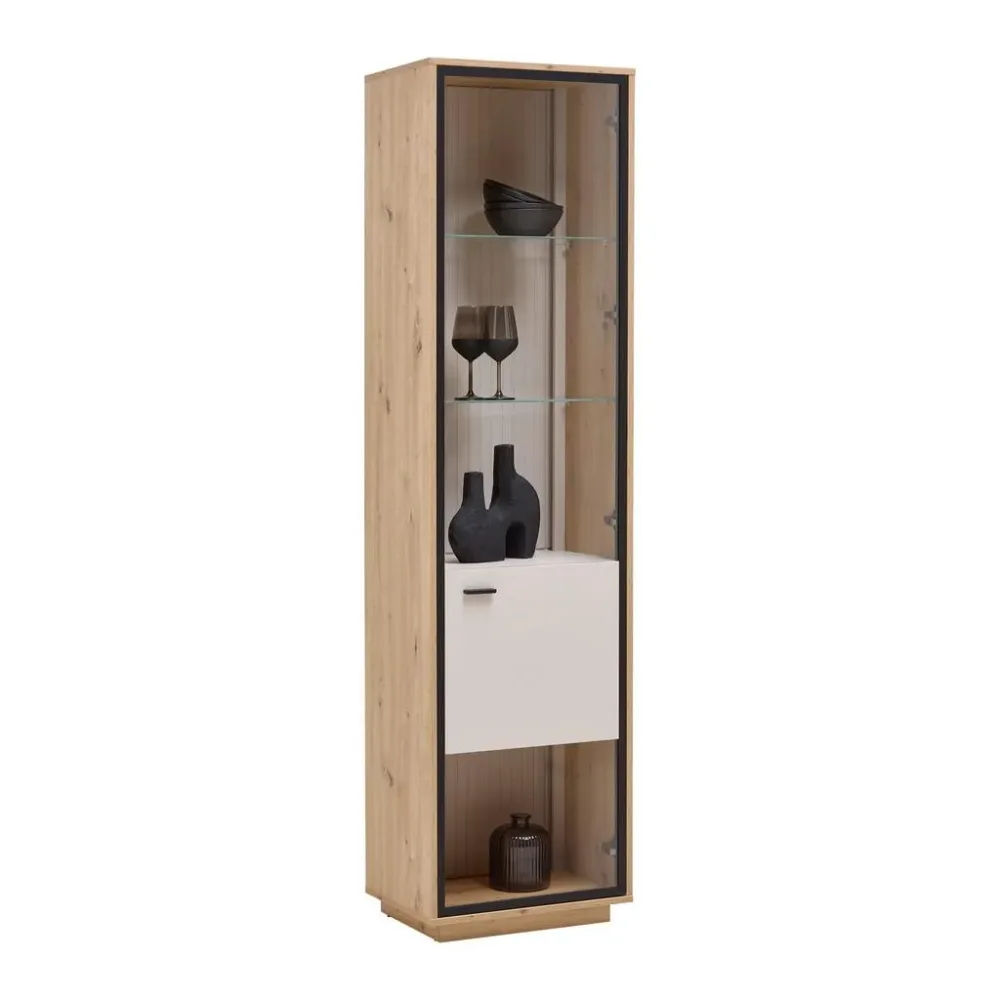 Vitrine Cremona Kaschmir/eiche Artisan 52/200/38 cm , 