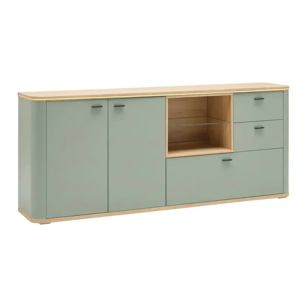 Sideboard Lagos Salbeigrün/eiche Artisan  210,2/87,5/42,5 cm 3 Schublade(n) 