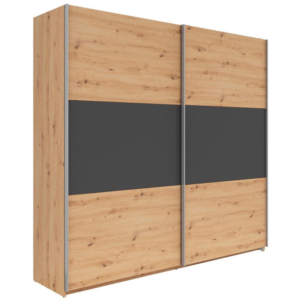 Schwebetürenschrank Saturn In Graphitfarben/eiche Artisan 218/210/59 cm Graphitfarben, Eiche Artisan 