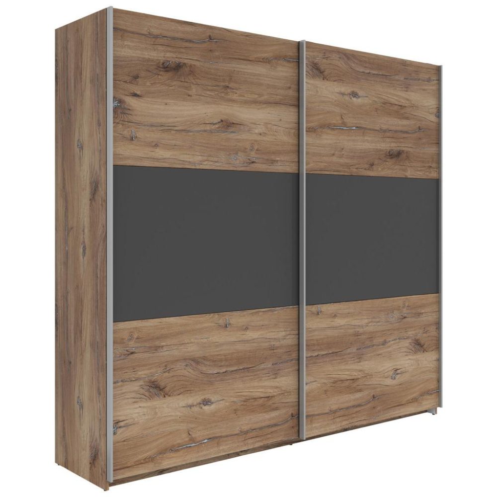 Schwebetürenschrank Saturn In Graphit/eichefarben 218/210/59 cm Graphitfarben, Eichefarben 