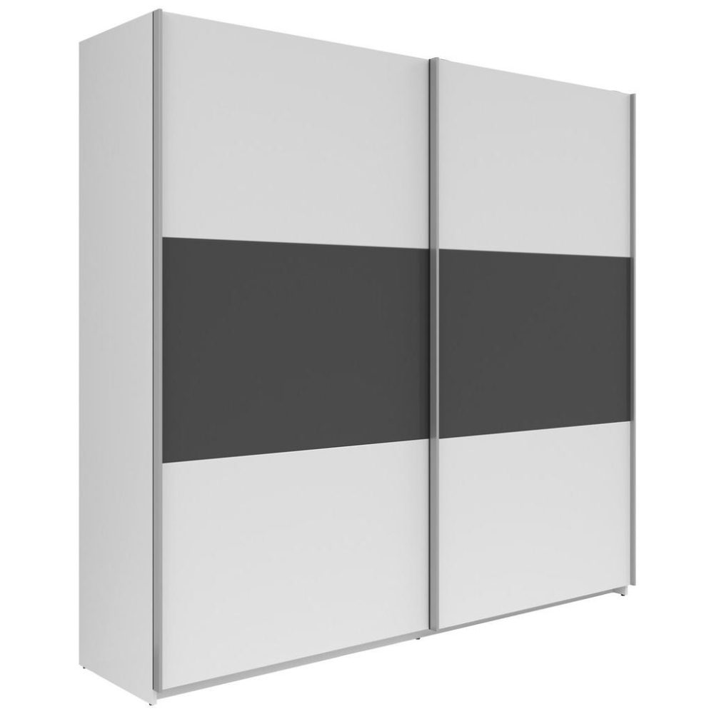 Schwebetürenschrank Saturn In Weiss/graphitfarben 218/210/59 cm Graphitfarben, Weiss 