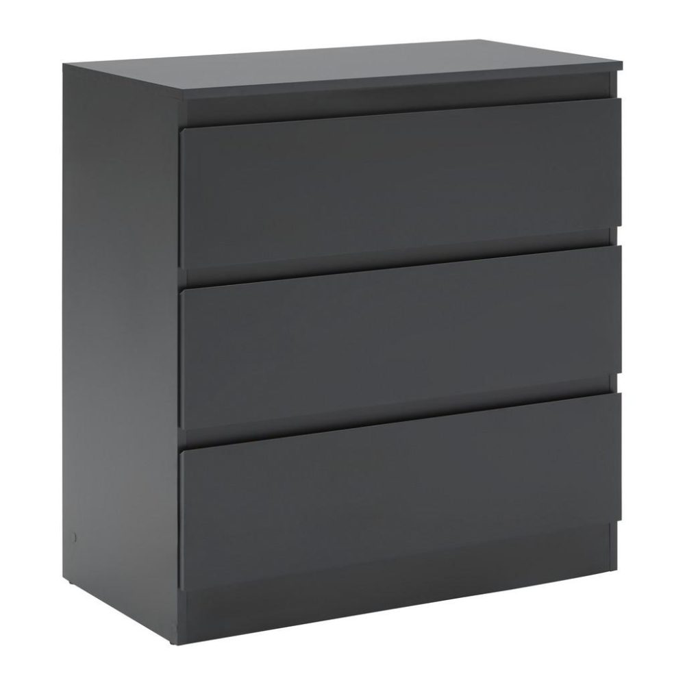 Kommode Mara Anthrazit , 77/80/42 cm , 3 Schublade(n) 