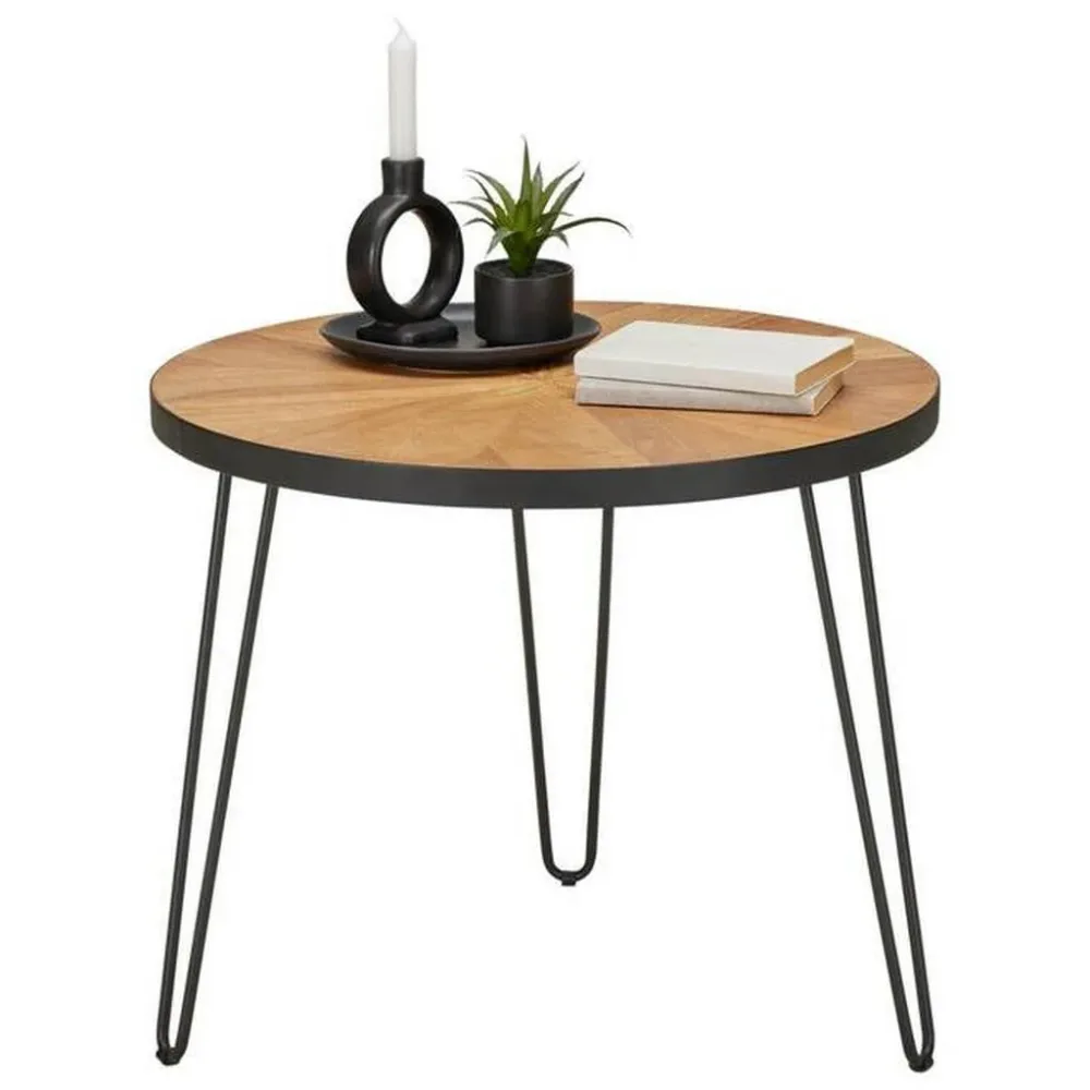 Couchtisch Noel Naturfarben/schwarz Holz, Metall, Holzwerkstoff 60/51 cm 
